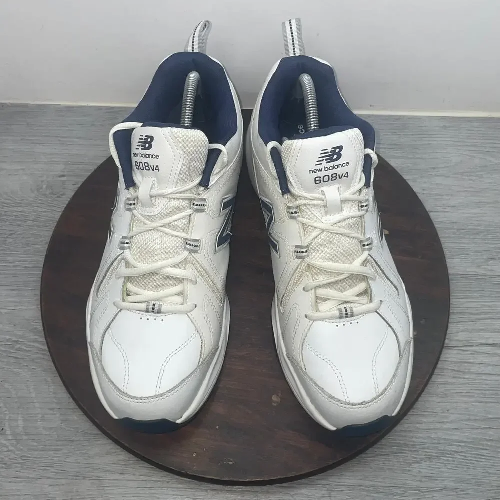 New Balance 608 v4 Athletic Walking Shoes Mens US 10.5 D MX608V4W White Leather